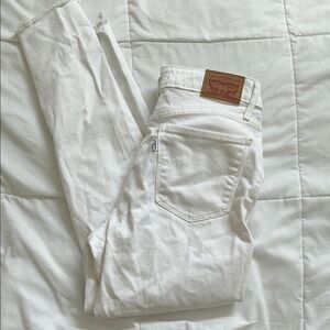 Levi's Distressed White Skinny Jeans Denim